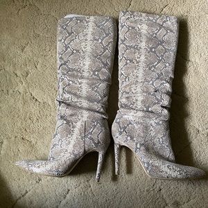 Faux leather crocodile boots